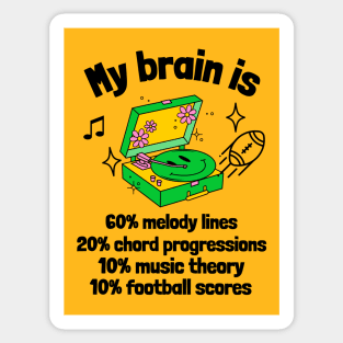 My Brain Is Music and Football Sticker